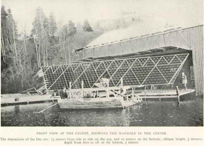 Front view of the Cygnet showing the manhole in the center